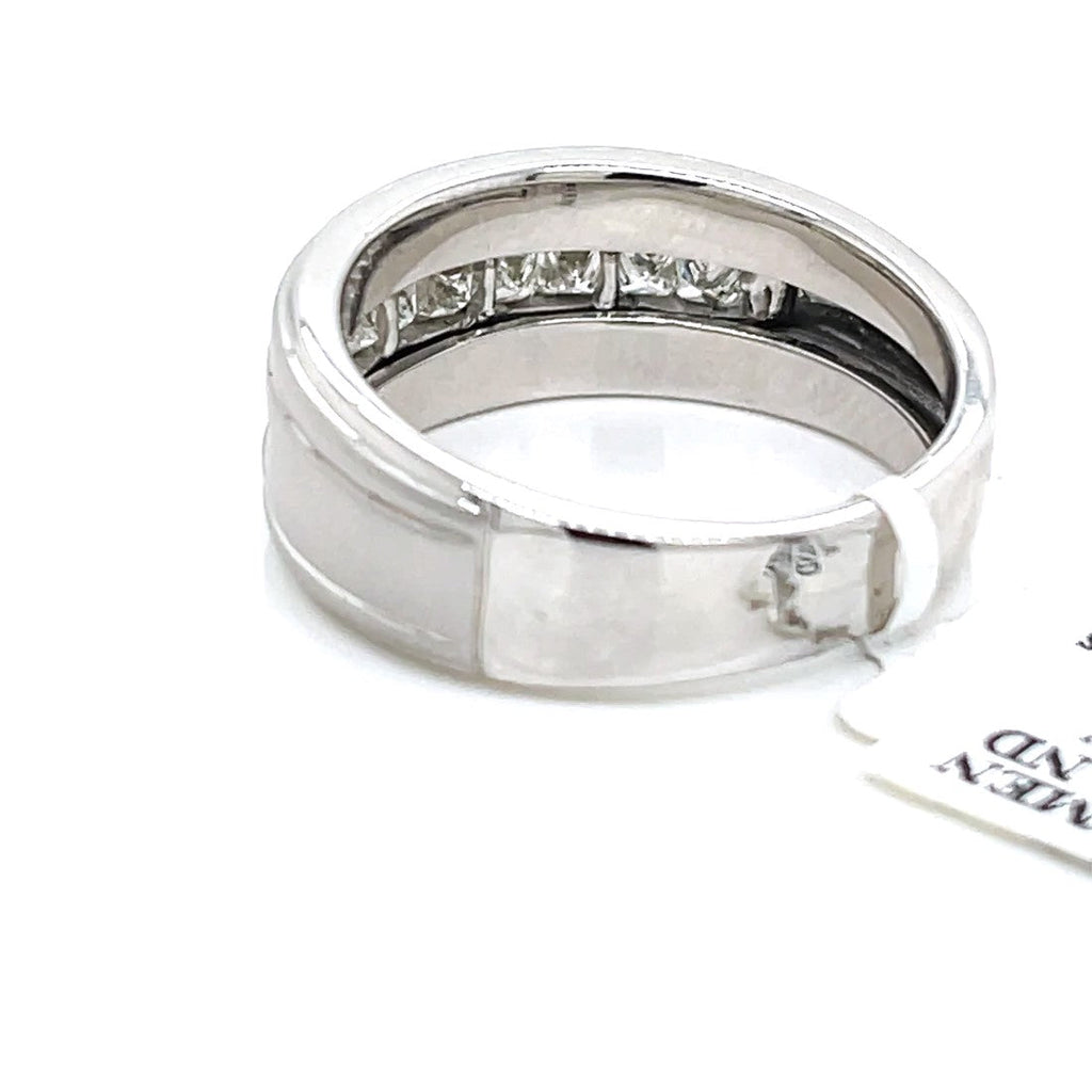 14k White Gold 1.25 CT Diamond Men's Band, 7.3gm, Size 10