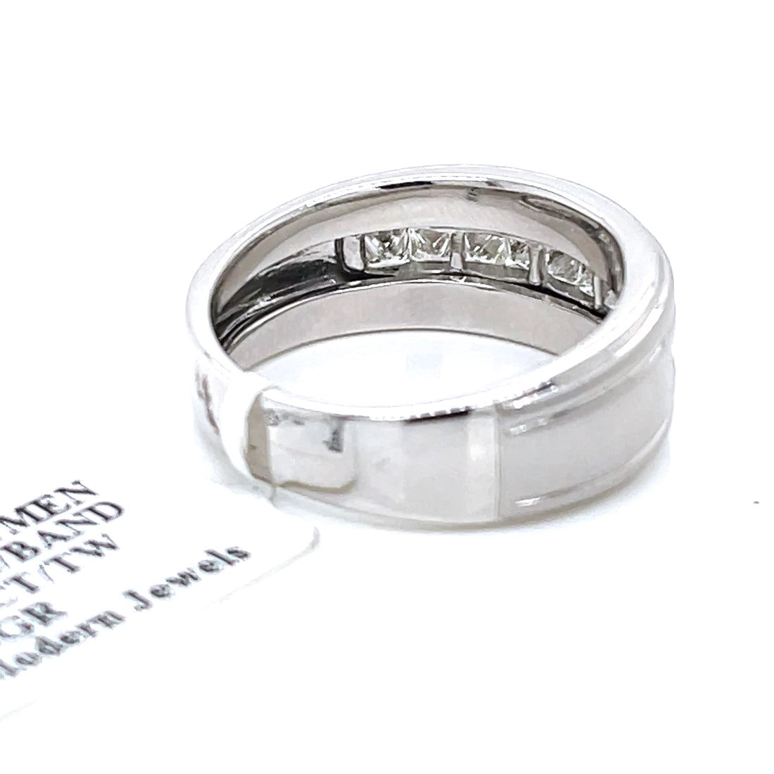 14k White Gold 1.25 CT Diamond Men's Band, 7.3gm, Size 10