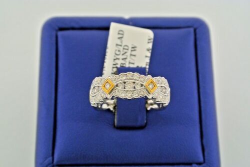 14k Two Tone 1.00 CT Diamond Ladies Band, 5.2gm, Size 7