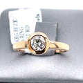 14K Rose Gold 0.60 CT Bezel Diamond Engagement Ring, 2.8g, Size 7.25