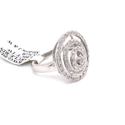 18k White Gold 1.00 CT Diamond Circle Ladies Ring, 5.5g, Size 5.5