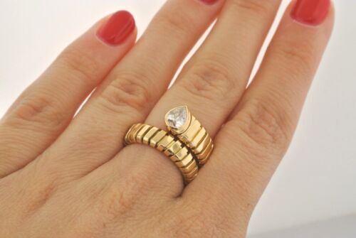 18k Yellow Gold 0.60 C Pear Shape Diamond, 11.6gm, Size 5