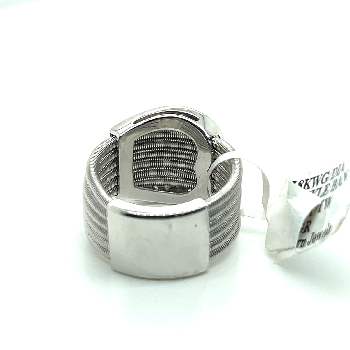 18k White Gold 0.50 Buckle Diamond Ladies Ring , 14.9g, Size 7
