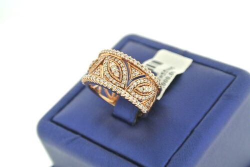 14K SOLID ROSE GOLD 1.00 CT ROUND CUT DIAMONDS LADIES RING 7.4 GM SIZE 7