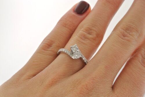14k White Gold Ever US 1.00 CT Diamond Ring, 2.8gm, Size 5.25