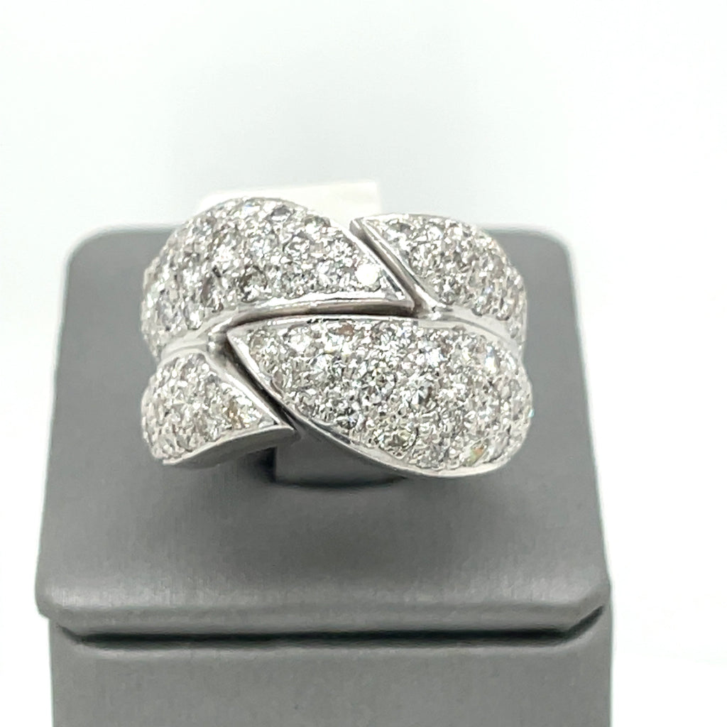 14K White Gold 2.00 CT Diamond Ladies Ring, 18gm, Size 8