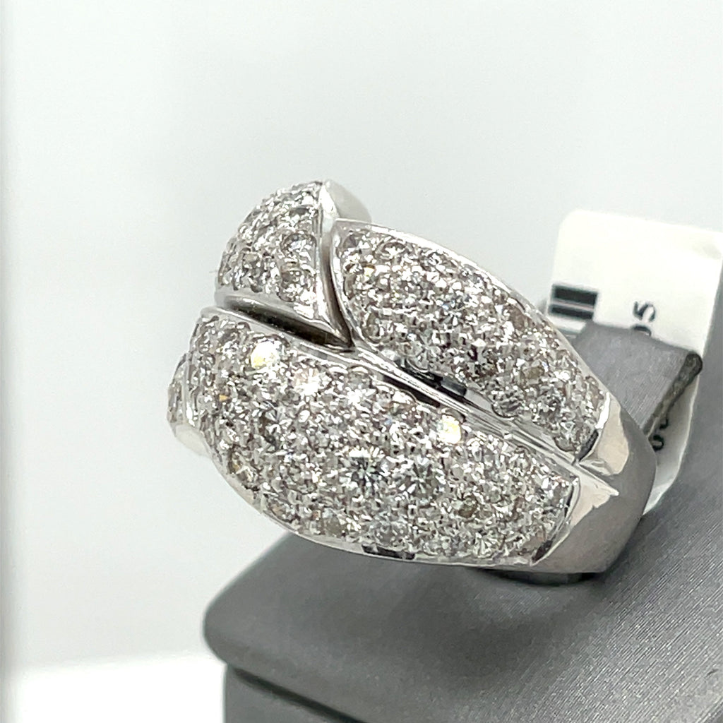 14K White Gold 2.00 CT Diamond Ladies Ring, 18gm, Size 8
