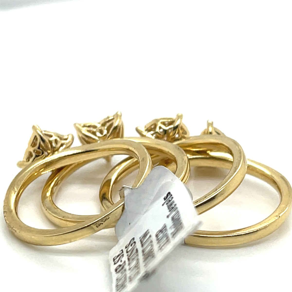 14k Yellow Gold 1.80 CT Diamond 4 Piece Stackable Bands, 11.3gm, Size 6