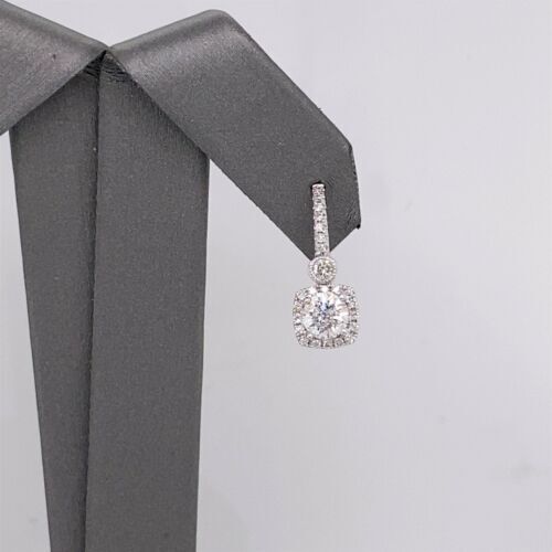 14k White Gold 1.50 CT Diamond Drop Lever Back Earrings, 3.8g
