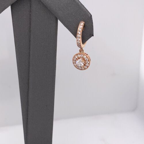 18k Rose Gold 2.00 CT Diamond Drop / Dangle Earrings, 2.8g