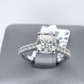 18k White Gold 3.00 CT Cushion Cut Diamond Engagement Ring, Size 6,