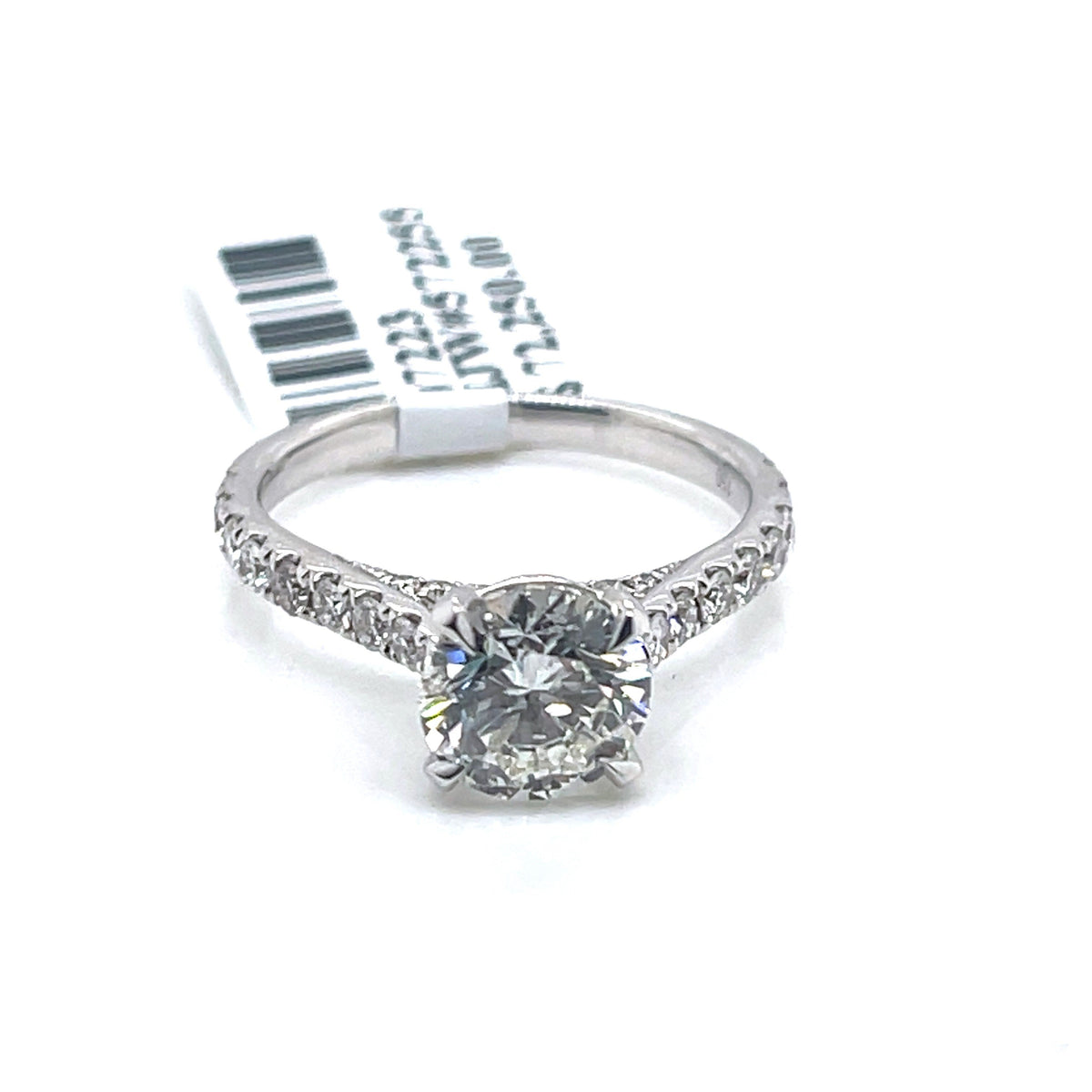 18k White Gold 2.35CT Round Cut Diamond Engagement Ring, Size 6, 3.0G