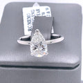 18k White Gold 1.75 CT Pear Shape Diamond Engagement Ring, 2.7gm