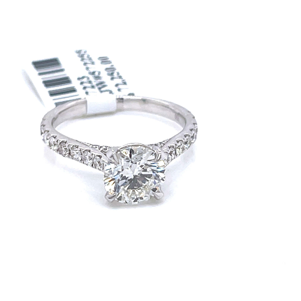18k White Gold 2.35CT Round Cut Diamond Engagement Ring, Size 6, 3.0G