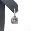 14k White Gold 3.25 CT Round Cut Diamond Drop Earrings, 6.3g