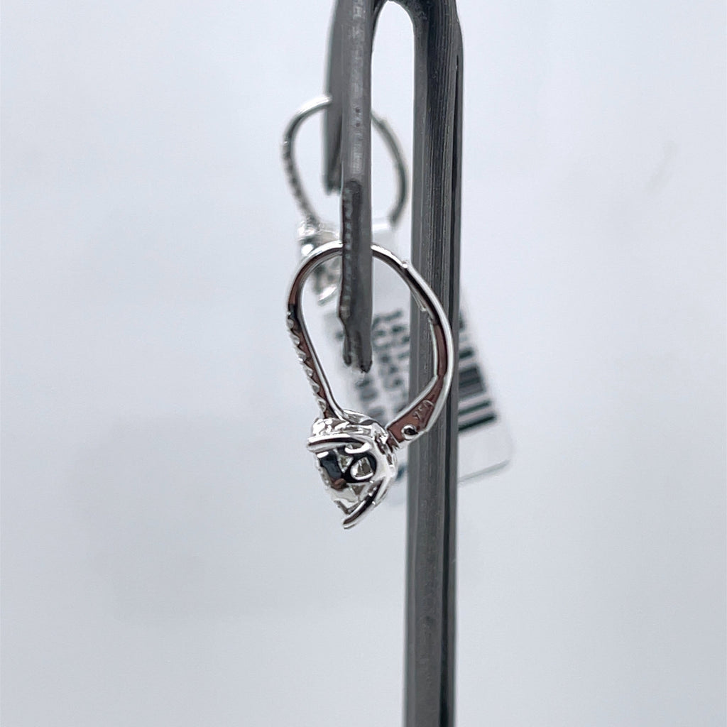 18k White Gold 1.35 CT Diamond Drop Earrings, 2.6gm