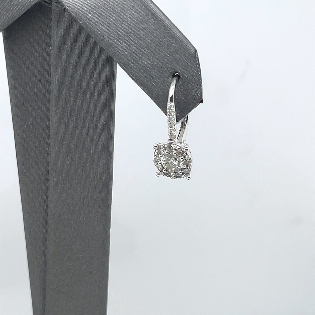 18k White Gold 1.35 CT Diamond Drop Earrings, 2.6gm