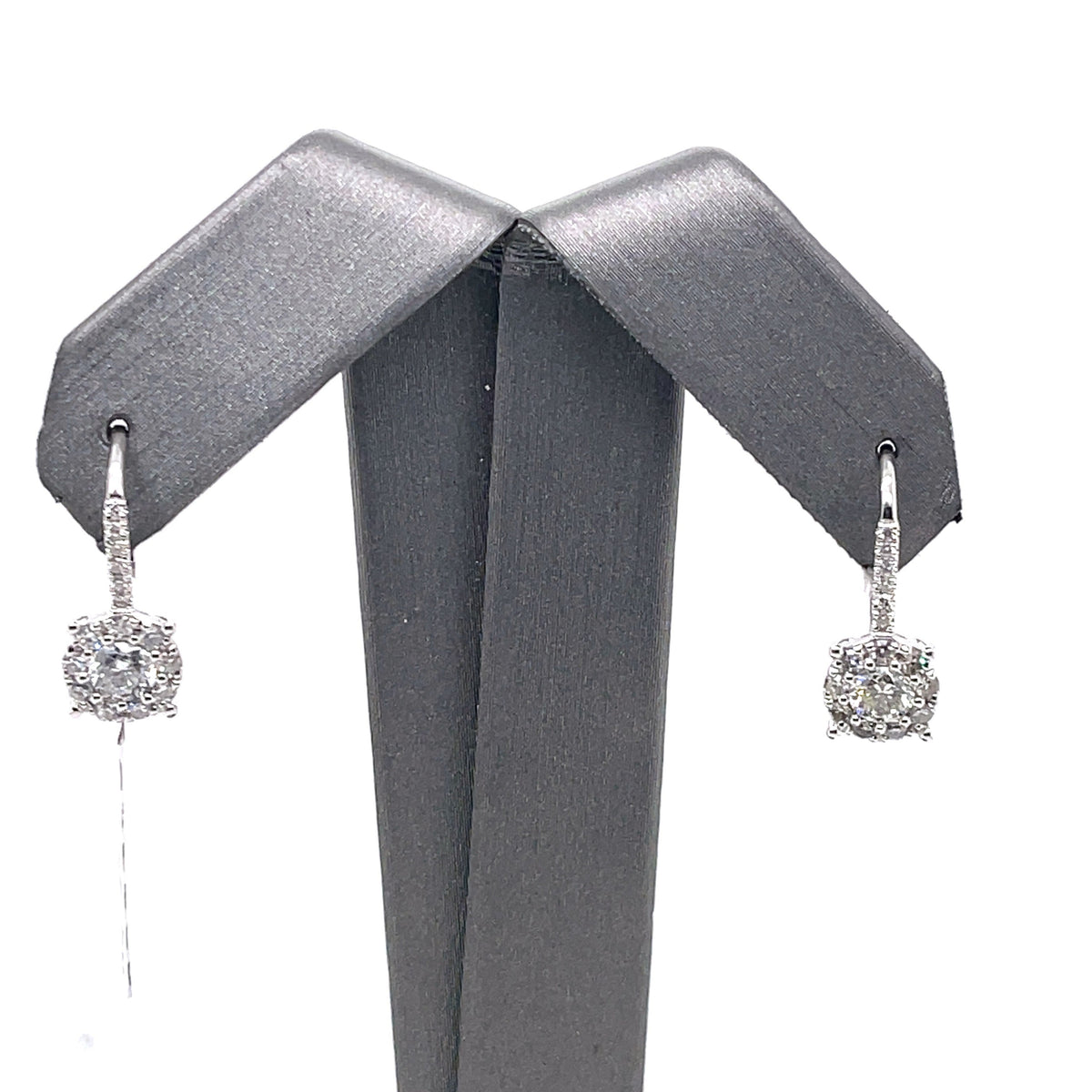 18k White Gold 1.35 CT Diamond Drop Earrings, 2.6gm