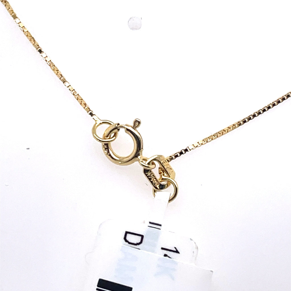 14K Yellow Gold 0.25Ct Diamond Key Heart Necklace, 2.9G