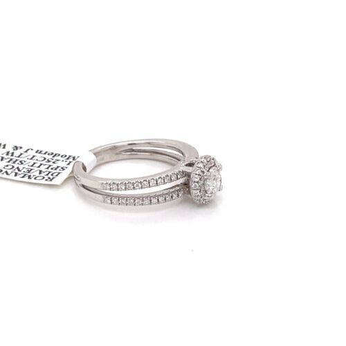 Romance Designer 14k White Gold 1.25 CT Diamond Engagement Ring, Size 6