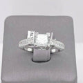14k White Gold 1.50 CT Princess Cut Diamond Engagement Ring, 4.2gm