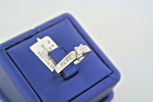 14k White Gold 0.75 CT Princess Cut Diamond Engagement Ring 4.2gm Size 7