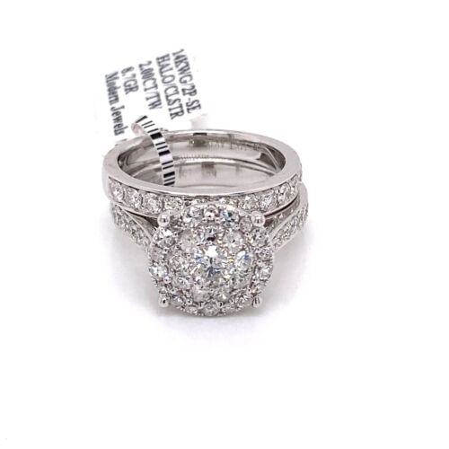 14k White Gold 2.00 CT Diamond Wedding & Engagement Ring Set, 8.7g