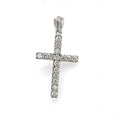 14k White Gold 1.35 CT Diamond Cross Pendant, 3.4g