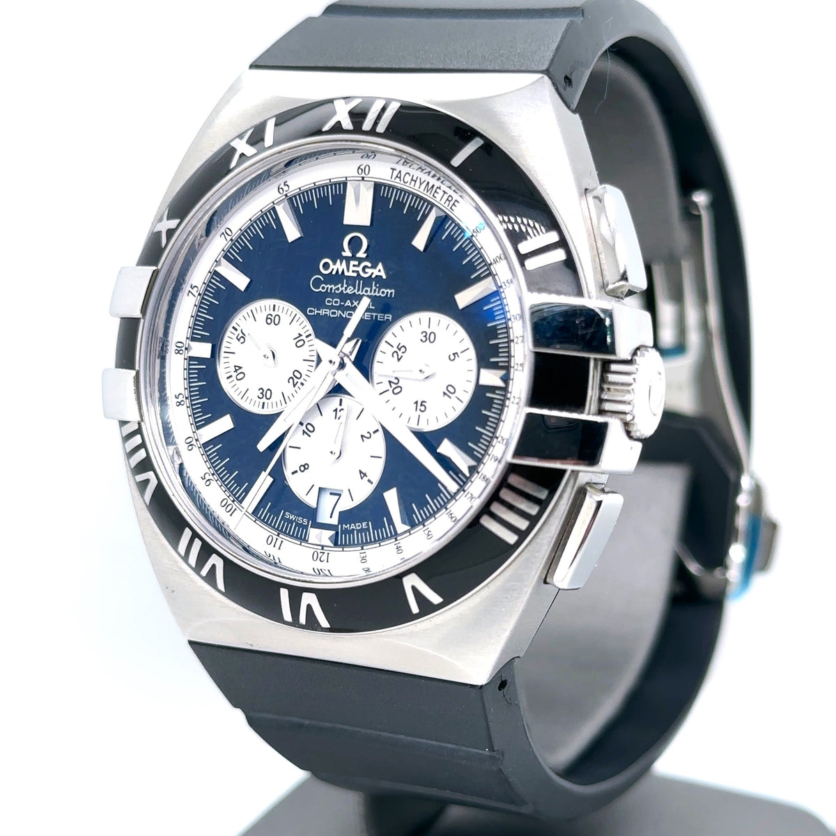 Omega Constellation Double Eagle Co-Axial Chronograph, Black Dial