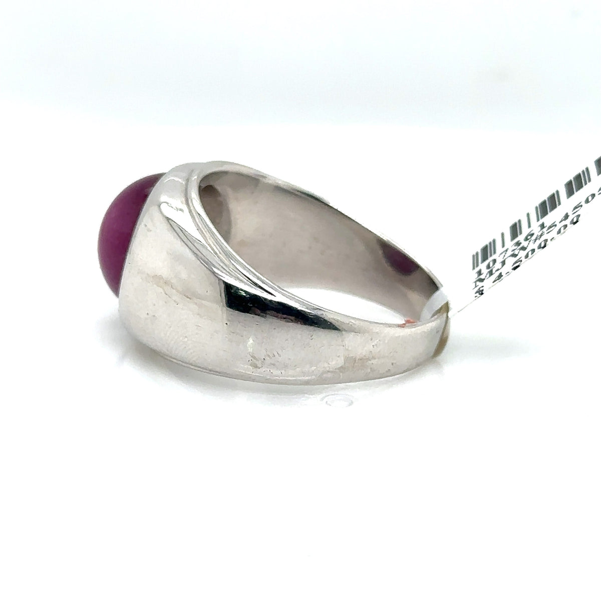 14k White Gold Men's Star Ruby Band, 14.7gm, Size 10.75