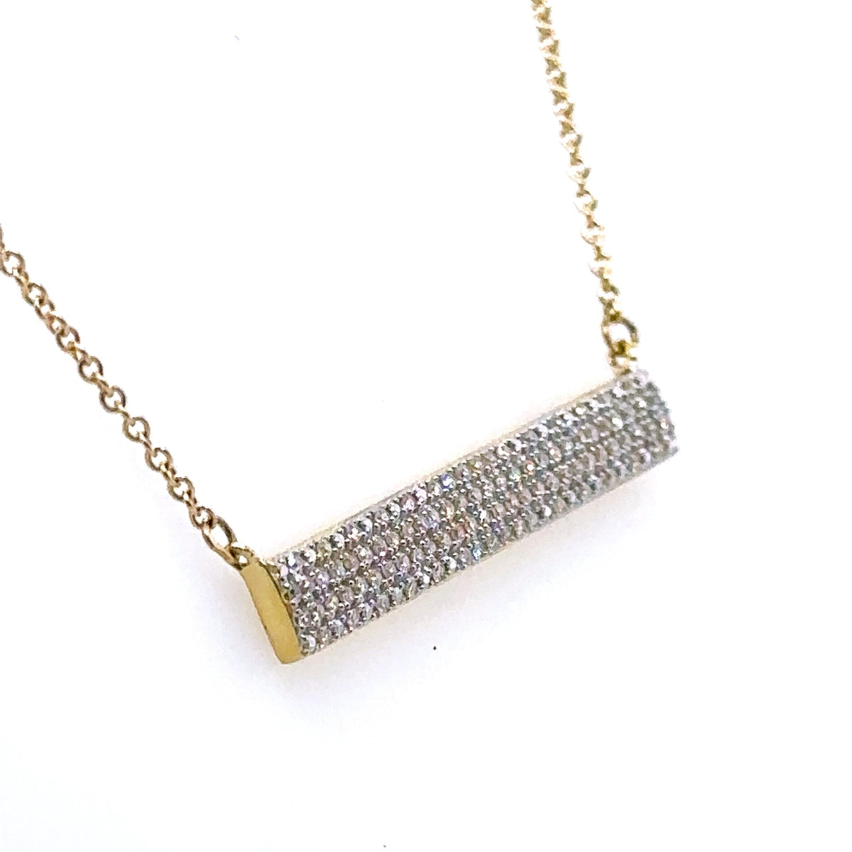 10k Yellow Gold 0.50CT Diamond Bar Necklace, 2.5g, S15804