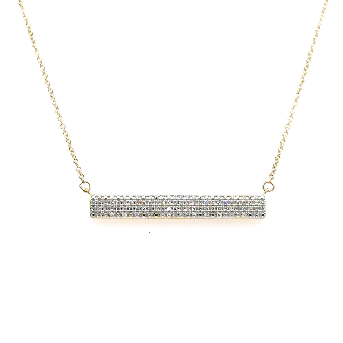 10k Yellow Gold 0.50CT Diamond Bar Necklace, 2.5g, S15804