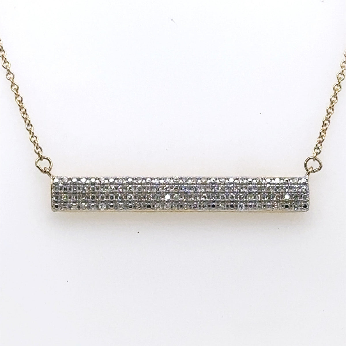 10k Yellow Gold 0.50CT Diamond Bar Necklace, 2.5g, S15804