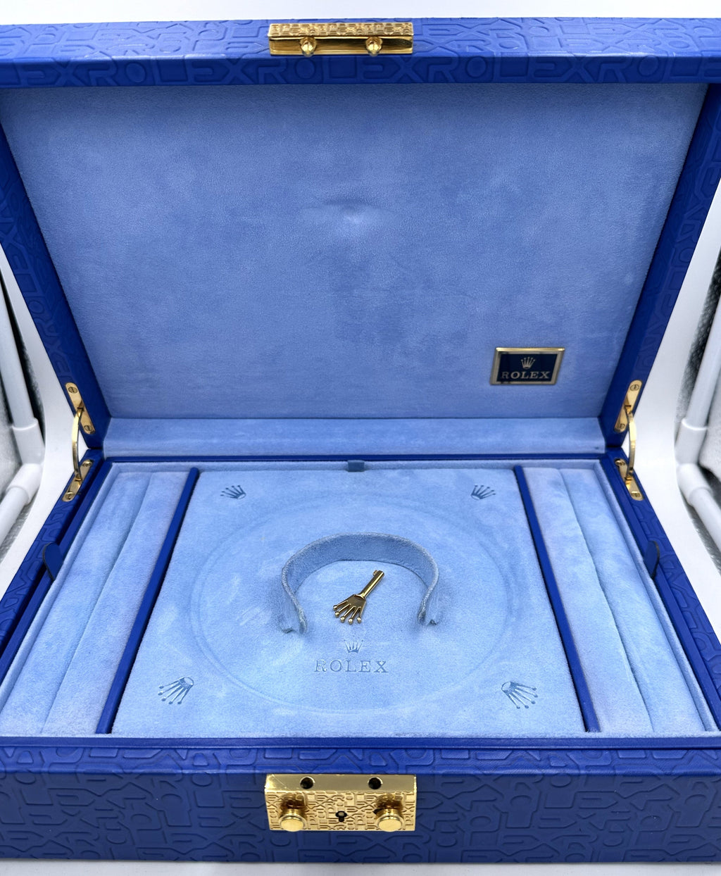 Genuine Vintage Rolex Crown Collection Watch Jewelry Box Case w/Key #51.00.01