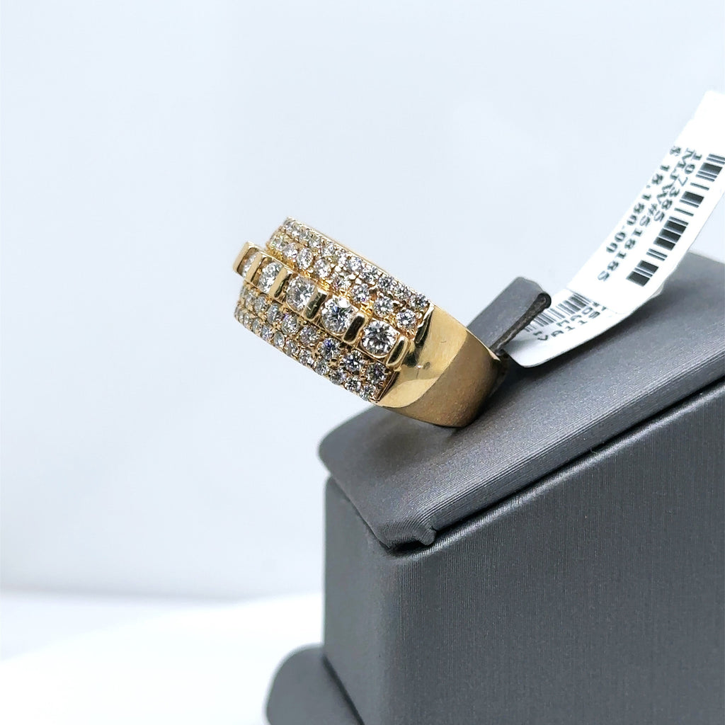 14k Yellow Gold 2.75CT Diamond Round Cut Band, 10.6gm, Size 10.25