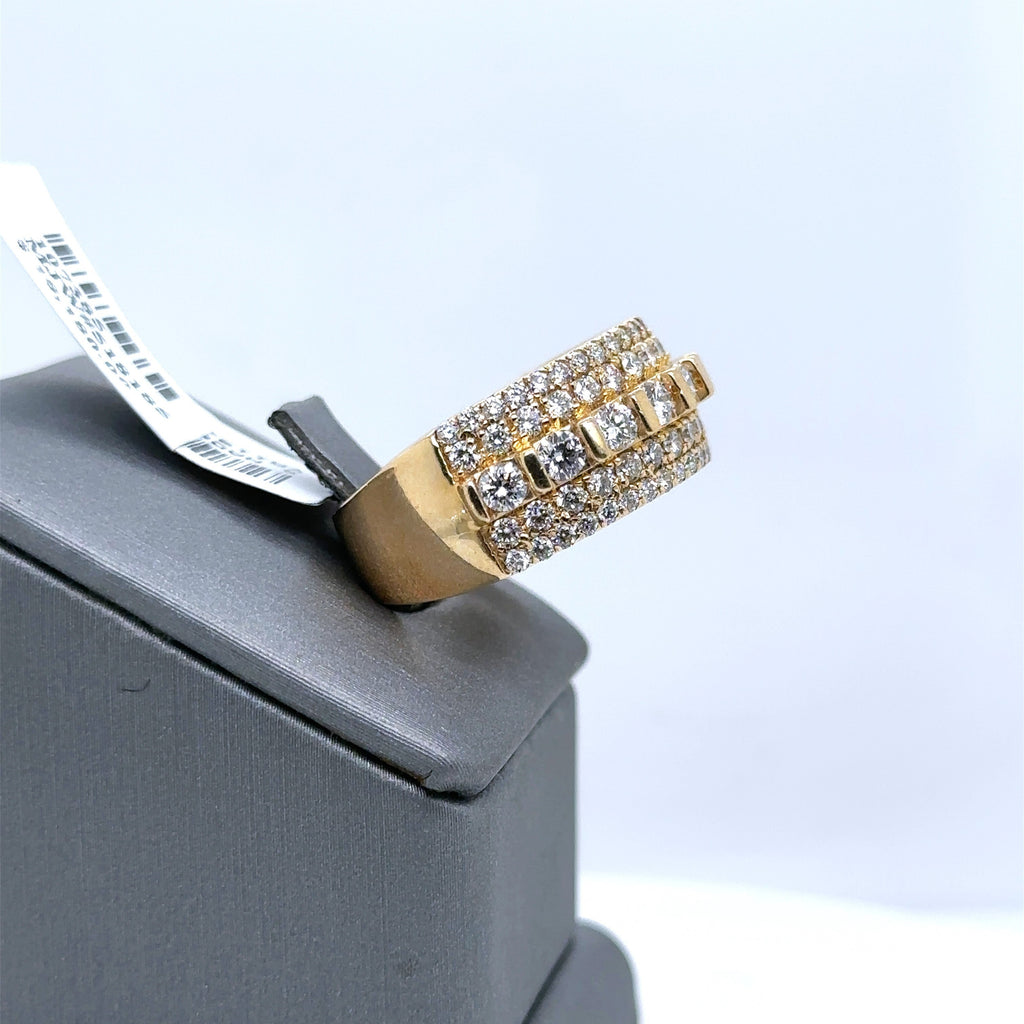 14k Yellow Gold 2.75CT Diamond Round Cut Band, 10.6gm, Size 10.25