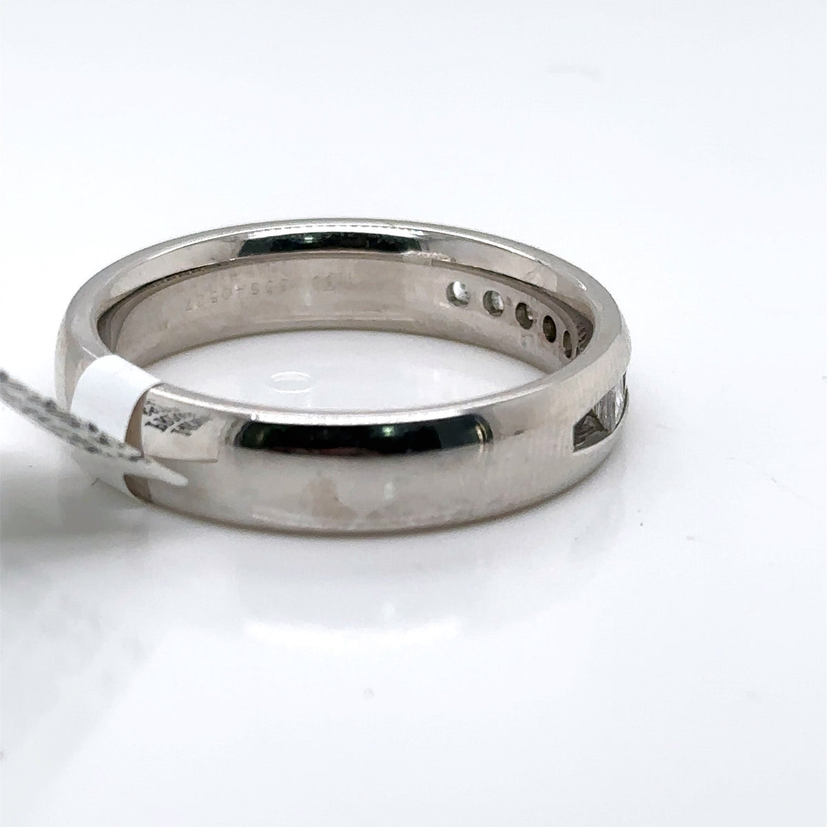 14k White Gold 0.85CT Diamond Men's Wedding Band, 11.2g, Size 13