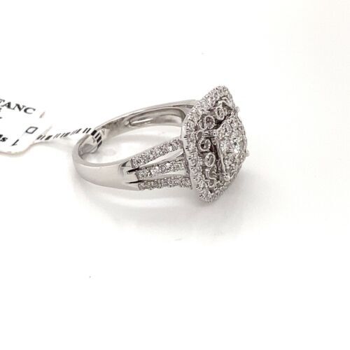 14k White Gold 1.25 CT Diamond Fancy Cluster Ring, 5g, Size 7,