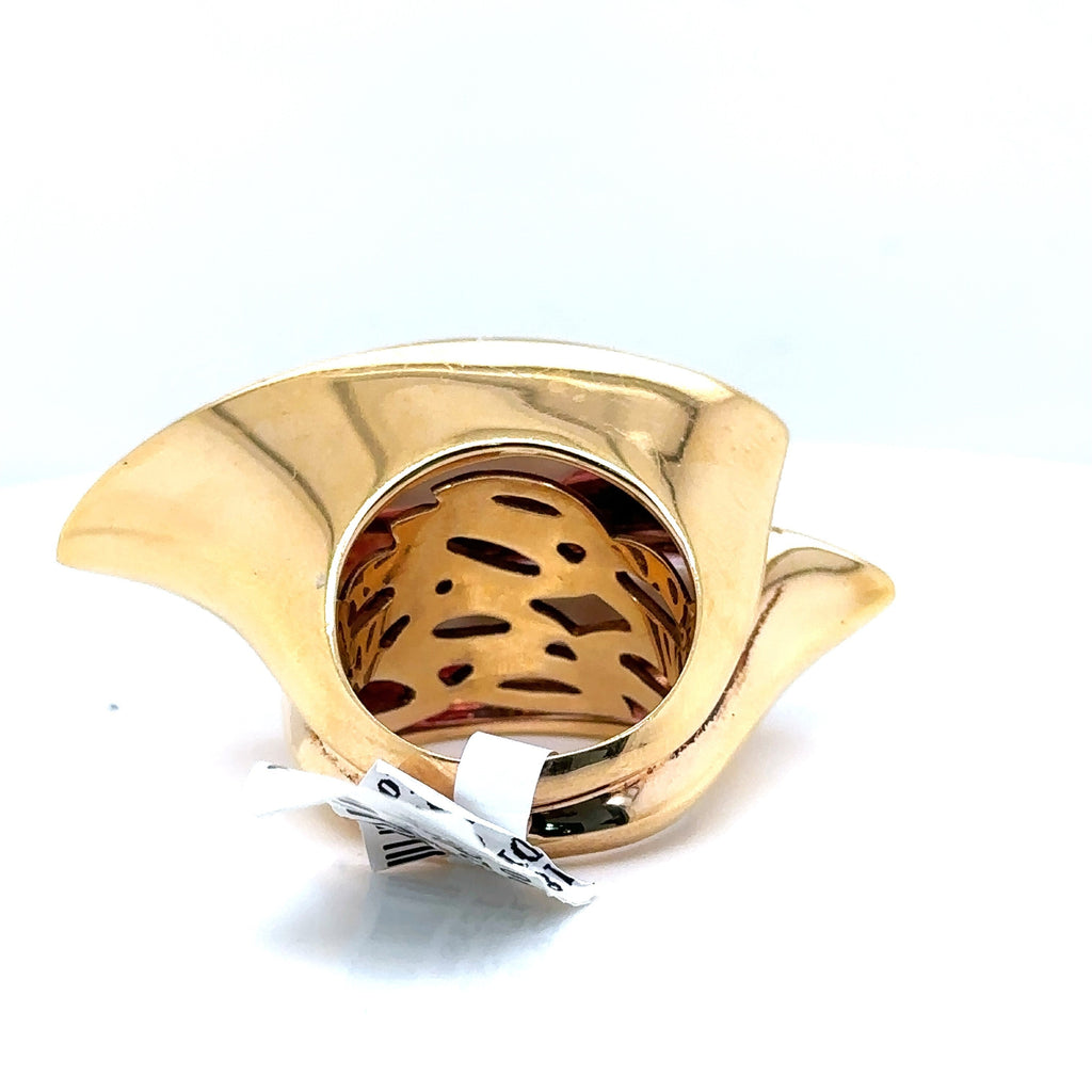 18k Yellow Gold 2.00 CT Diamond & Rutilated Quartz Ring, 29.8gm, Size 7