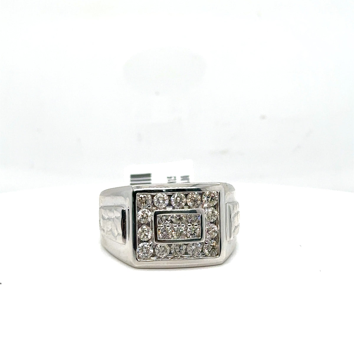 10k White Gold 1.00CT Diamond Men's Wedding Band, 6.6g, Size 10.25, S14645