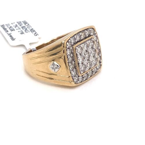 10k Yellow Gold 1.75 CT Diamond Men's Ring, 11.5g, Size 10