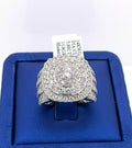 14k White Gold 5.00 CT Diamond Cluster Ladies Ring, 11.8g, Size 8