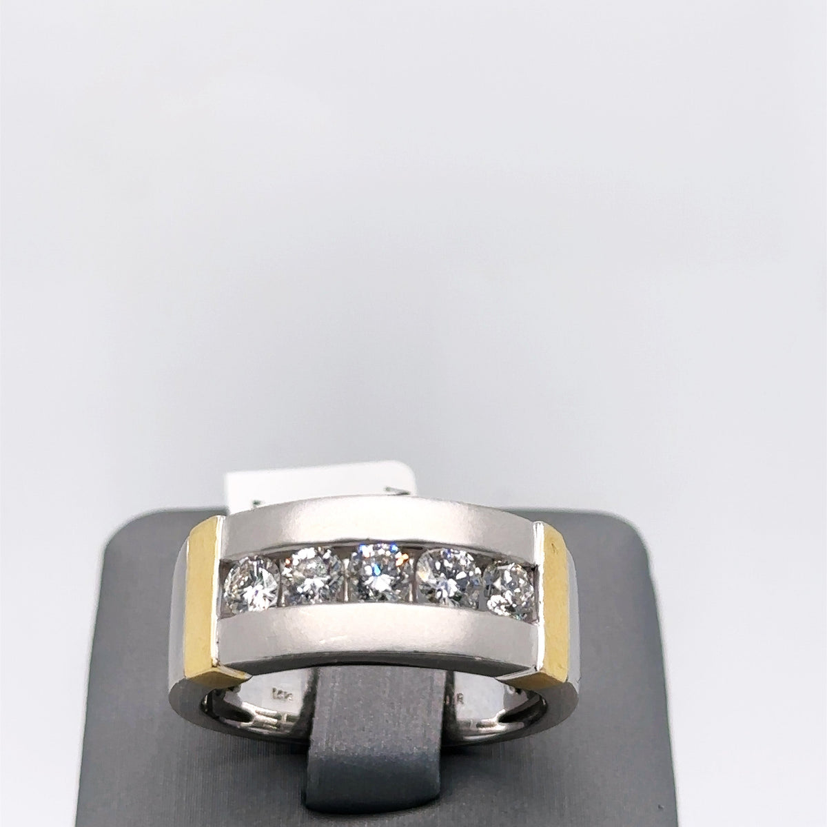14k White Gold 1.40CT Diamond Men's Wedding Band, 9.1g, Size 10.5