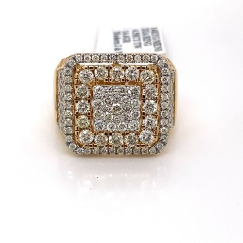 14k Yellow Gold 4.50 CT Diamond Men's Ring, 14.4g, Size 10