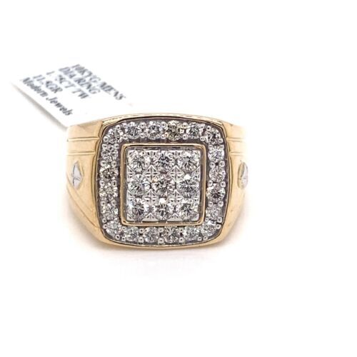 10k Yellow Gold 1.75 CT Diamond Men's Ring, 11.5g, Size 10