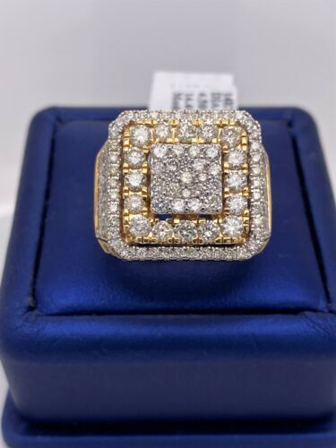 14k Yellow Gold 4.50 CT Diamond Men's Ring, 14.4g, Size 10