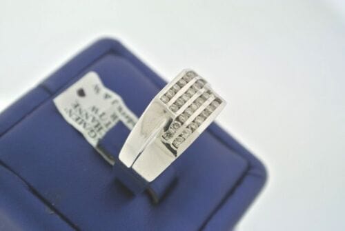 14K White Gold 1.00CT Diamonds Free Form Style Men's Ring, Size 9.5