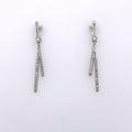 10k White Gold 0.35 CT Diamond Ladies Drop Earrings, 2.7g