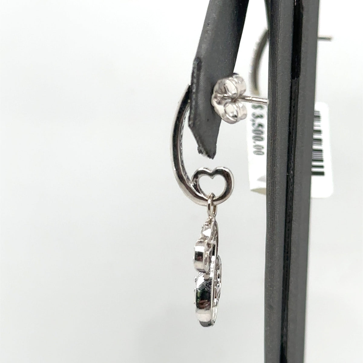 14k White Gold 1.00 CT Diamond Ladies Drop Earrings, 4.0gm,