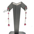 14k White Gold 3.00 CT Diamond Dangling Earrings, 4.7gm